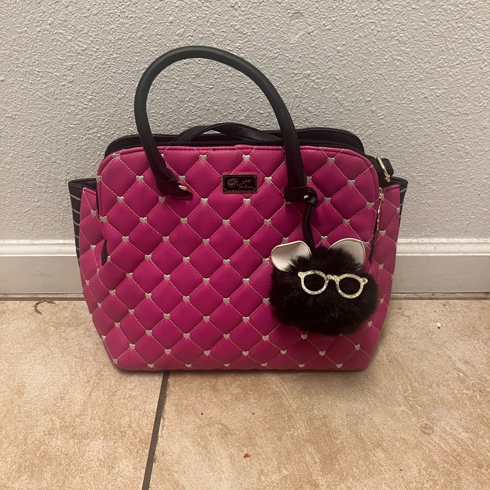 Pink and Black Betsey Johnson Handbag